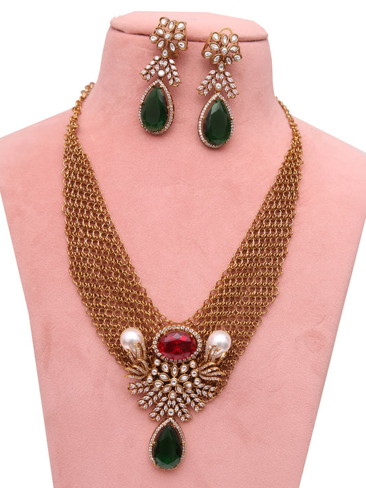 Red Jaali  Vantara jewellery set
