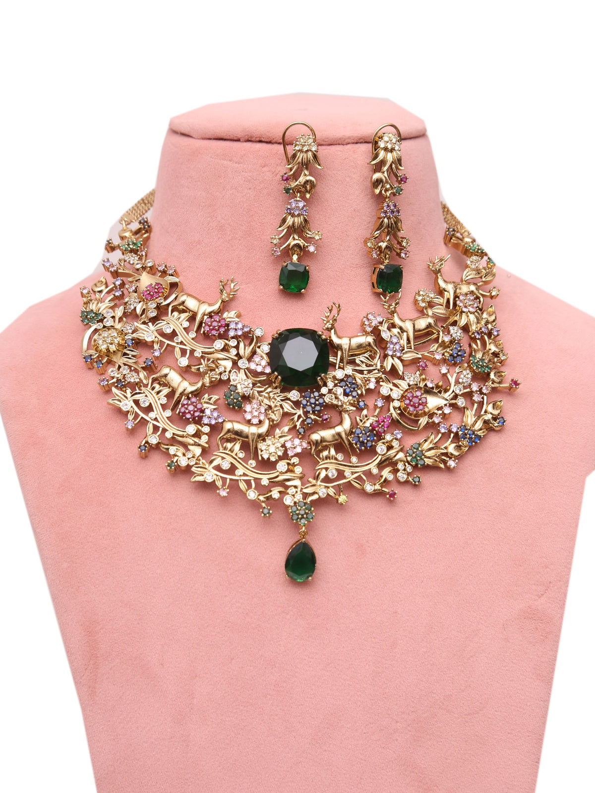 Emerald deer Vantara jewellery set