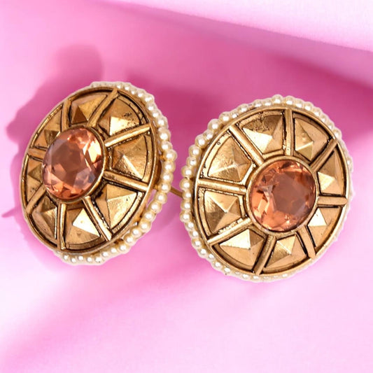 JOKA COPPER STUD EARRINGS