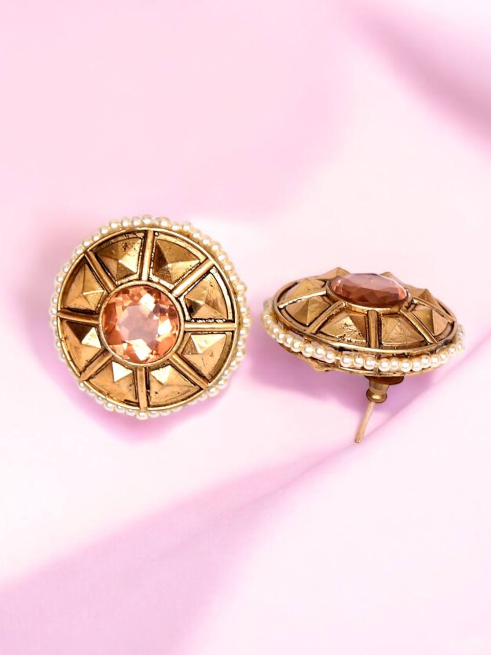JOKA COPPER STUD EARRINGS
