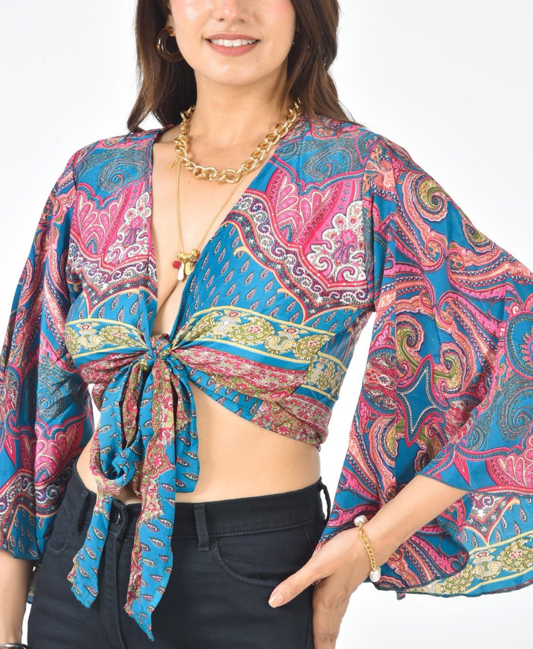 ADA BARBIE INSPIRED TIE UP CROP TOP