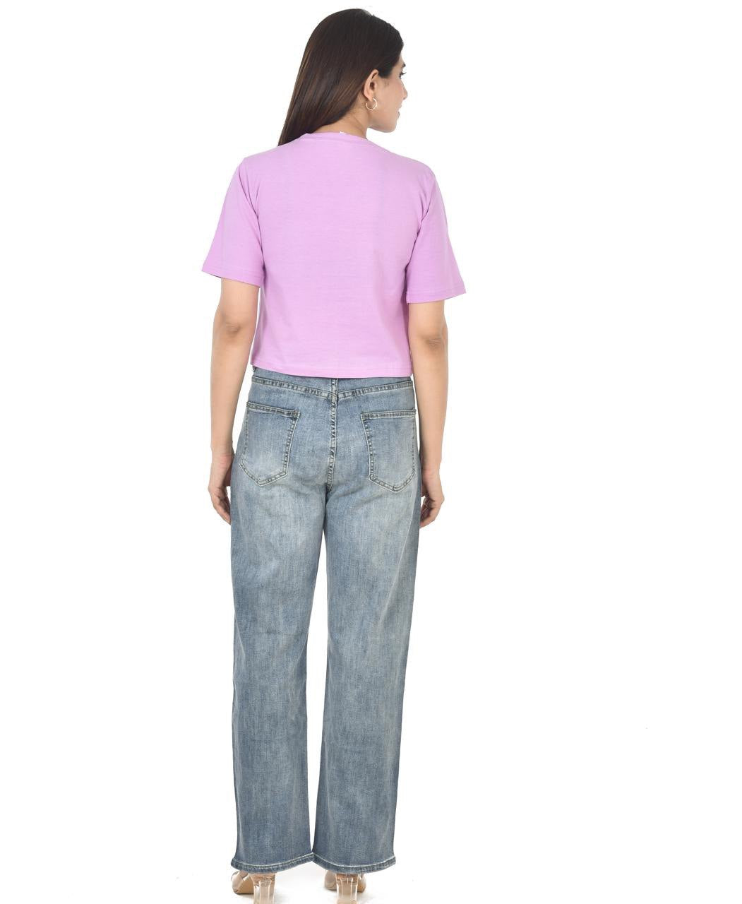 Mary lavender T-Shirt Crop Top