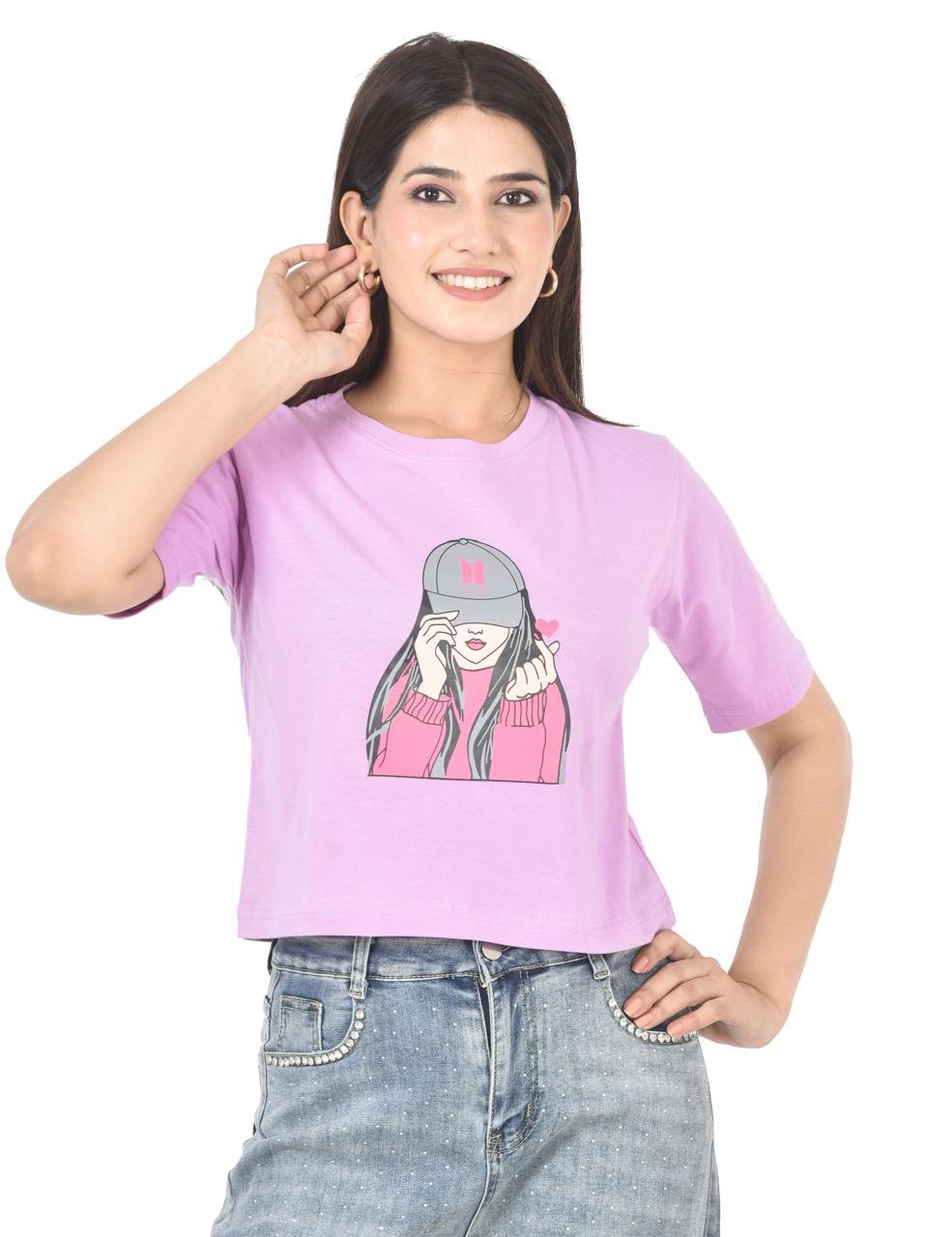 Mary lavender T-Shirt Crop Top