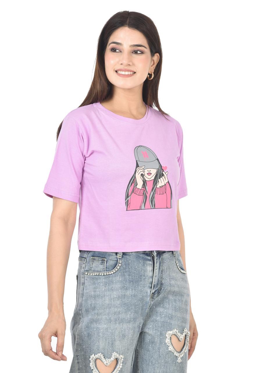 Mary lavender T-Shirt Crop Top