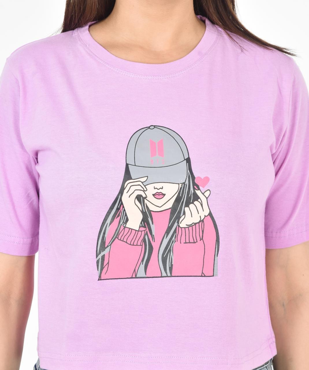 Mary lavender T-Shirt Crop Top