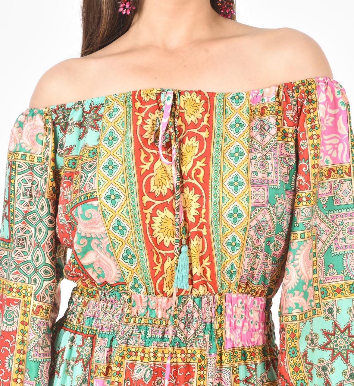 KIM-II MULTY(O-P) LONG MIDDIE DRESS
