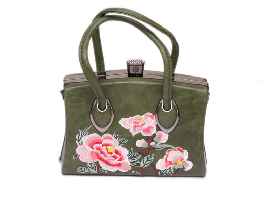 Flora green hand bag