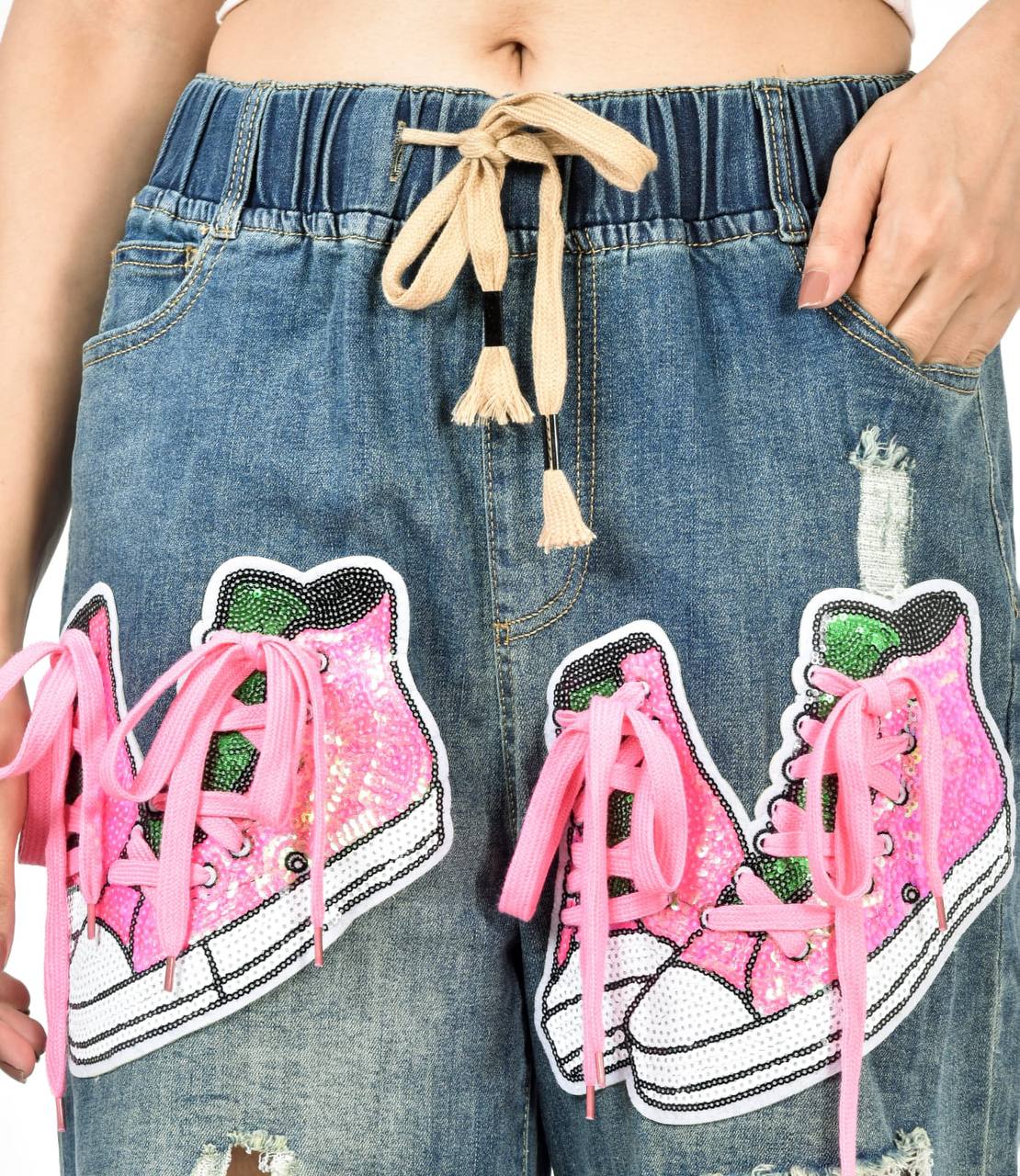 Sequence work shoe jeans jagging