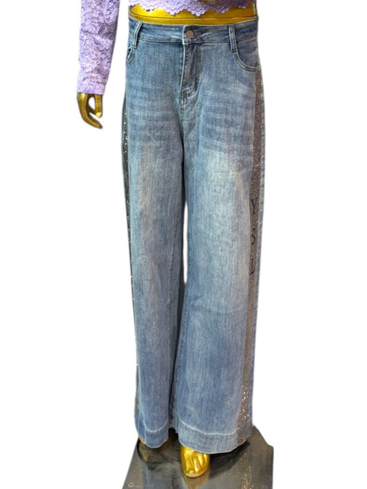 Heera stone work baggie jeans