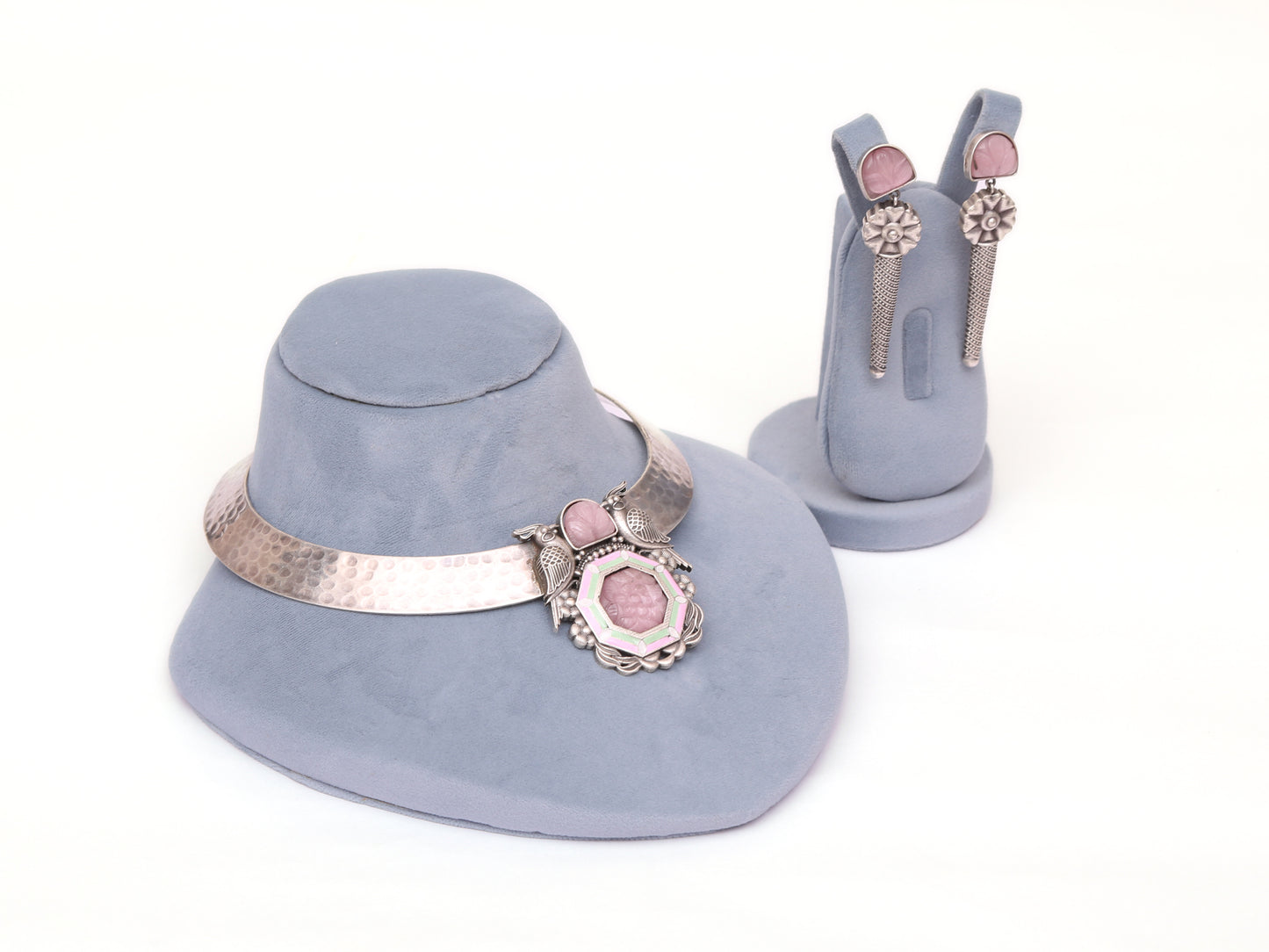 Pink sun hansali necklace