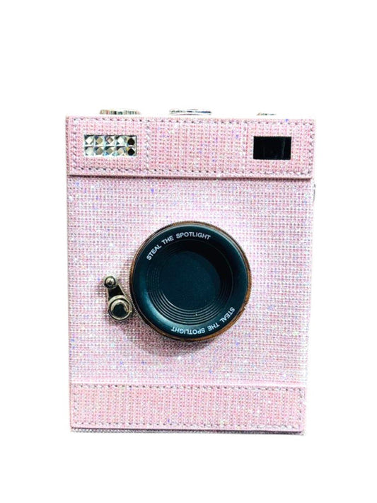 Big pink influncer camera hand bag