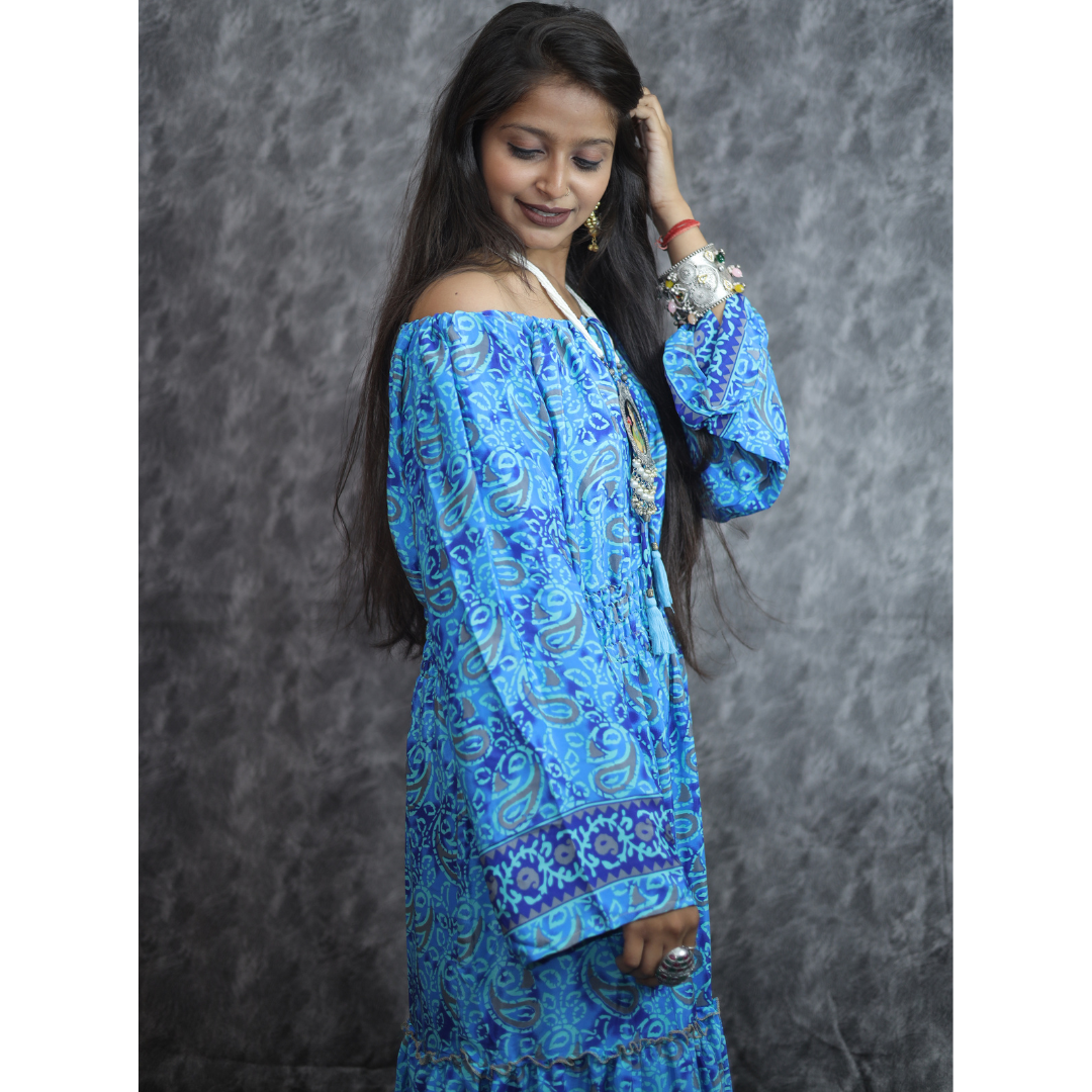 KIM BLUE MIDDIE  DRESS
