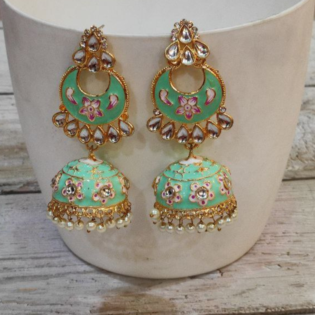 NAGMA MINT GREEN JHUMKA
