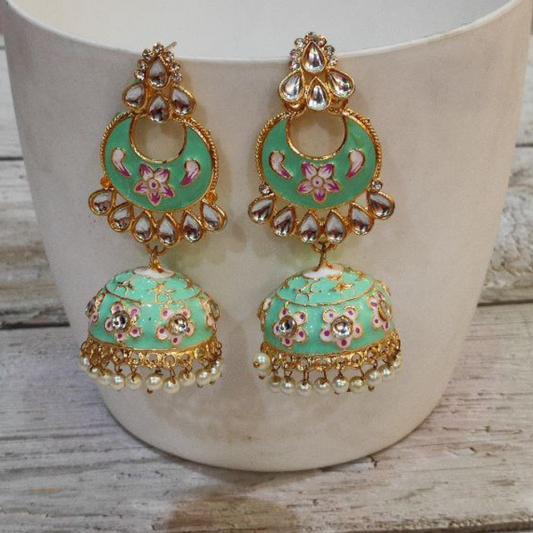 NAGMA MINT GREEN JHUMKA