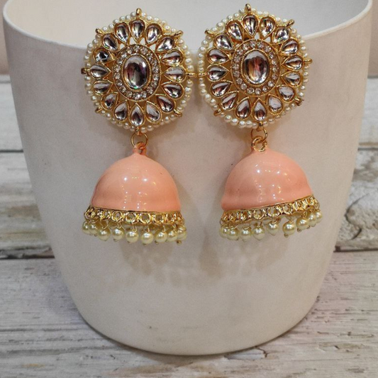 GHUMER PEACH JHUMKA