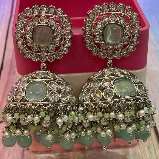 MINT GREEN (R)  RAJIYA JHUMKA