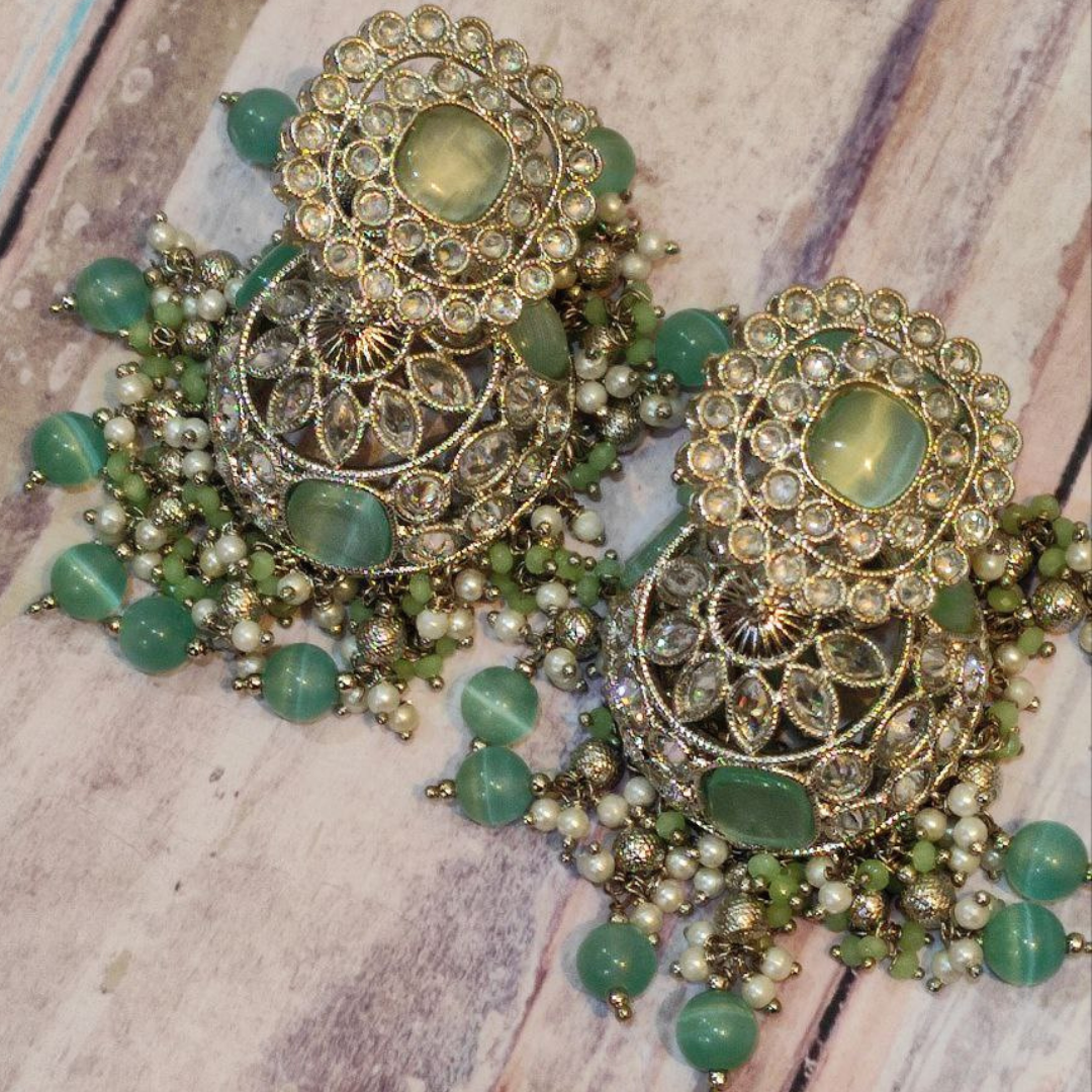 MINT GREEN (R)  RAJIYA JHUMKA