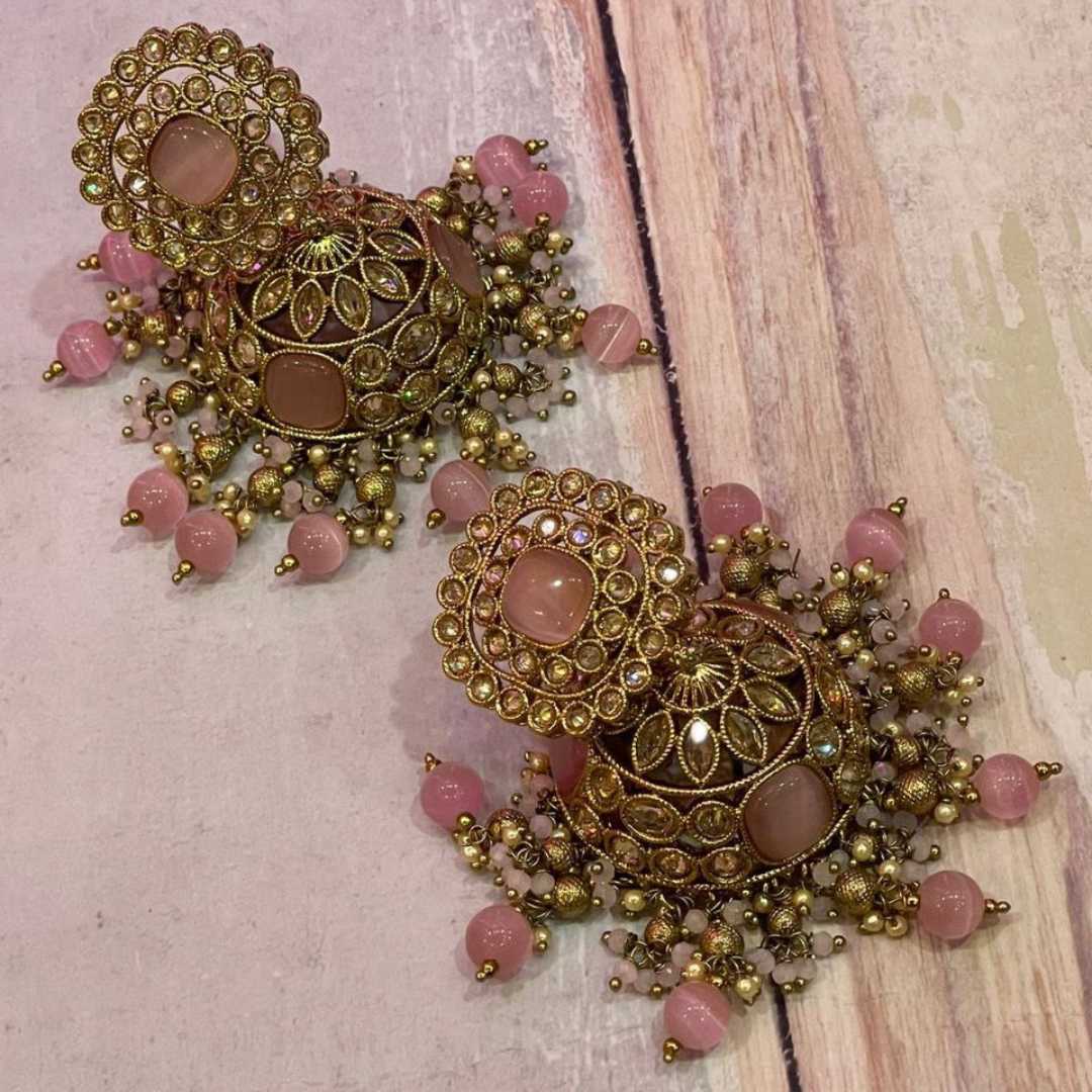 PINK RAJIYA JHUMKA
