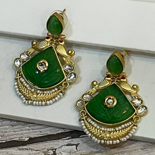 RUKMANI GREEN EARRINGS