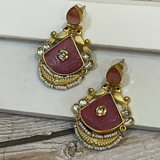 RUKMANI PINK EARRING