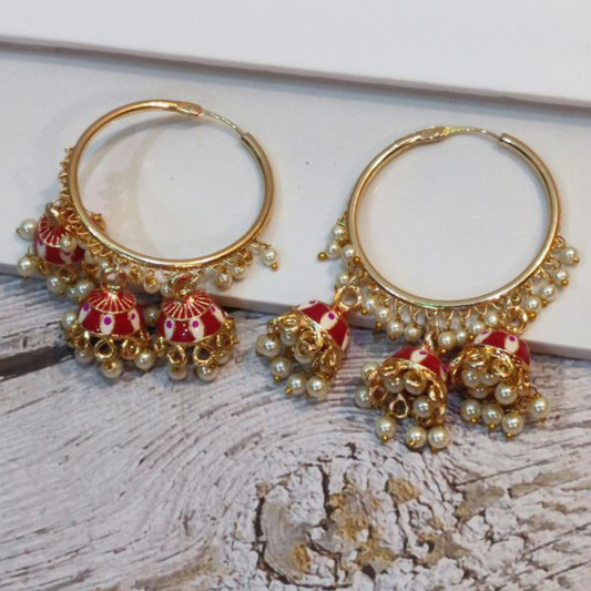 SHAAN RED BALI EARRING