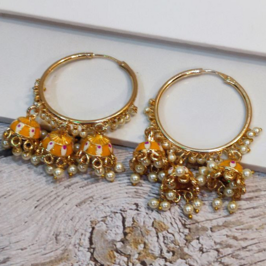 SHAAN YELLOW BALI EARRING