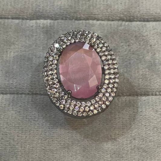 MOON PINK(V) RING