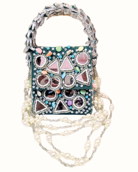 Green Jaanashi mirror bag