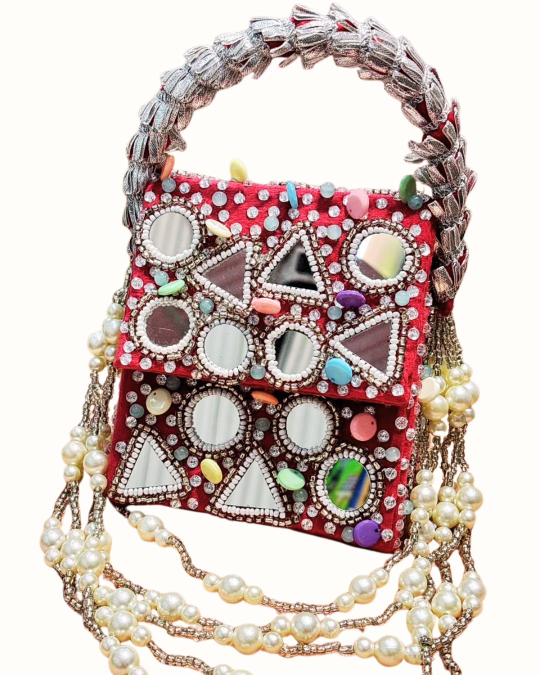Red Jaanashi mirror bag