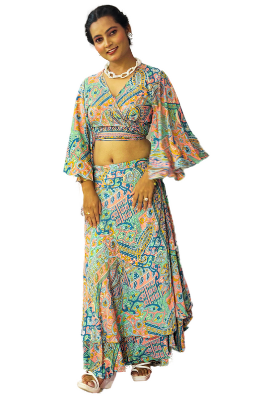 SAHIBA MULTY(G) WRAP-AROUND SKIRT SET