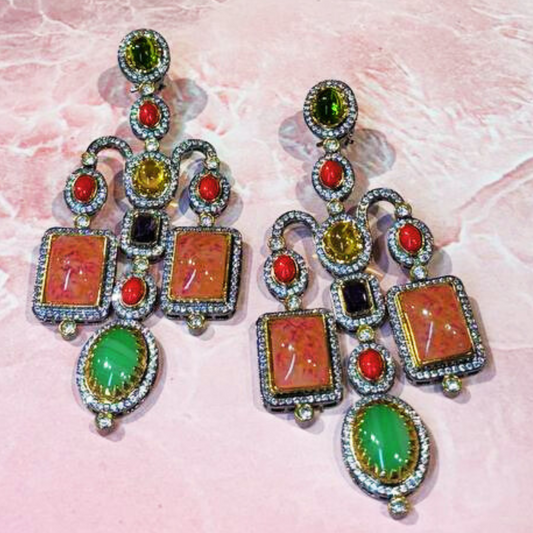 NAWABSHAHI GREEN-MULTI EARRINGS