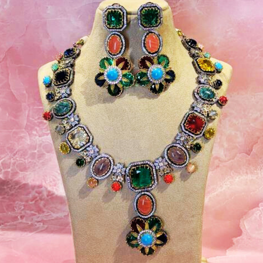 MEHTAAB GREEN-TURQUOISE NECKLACE