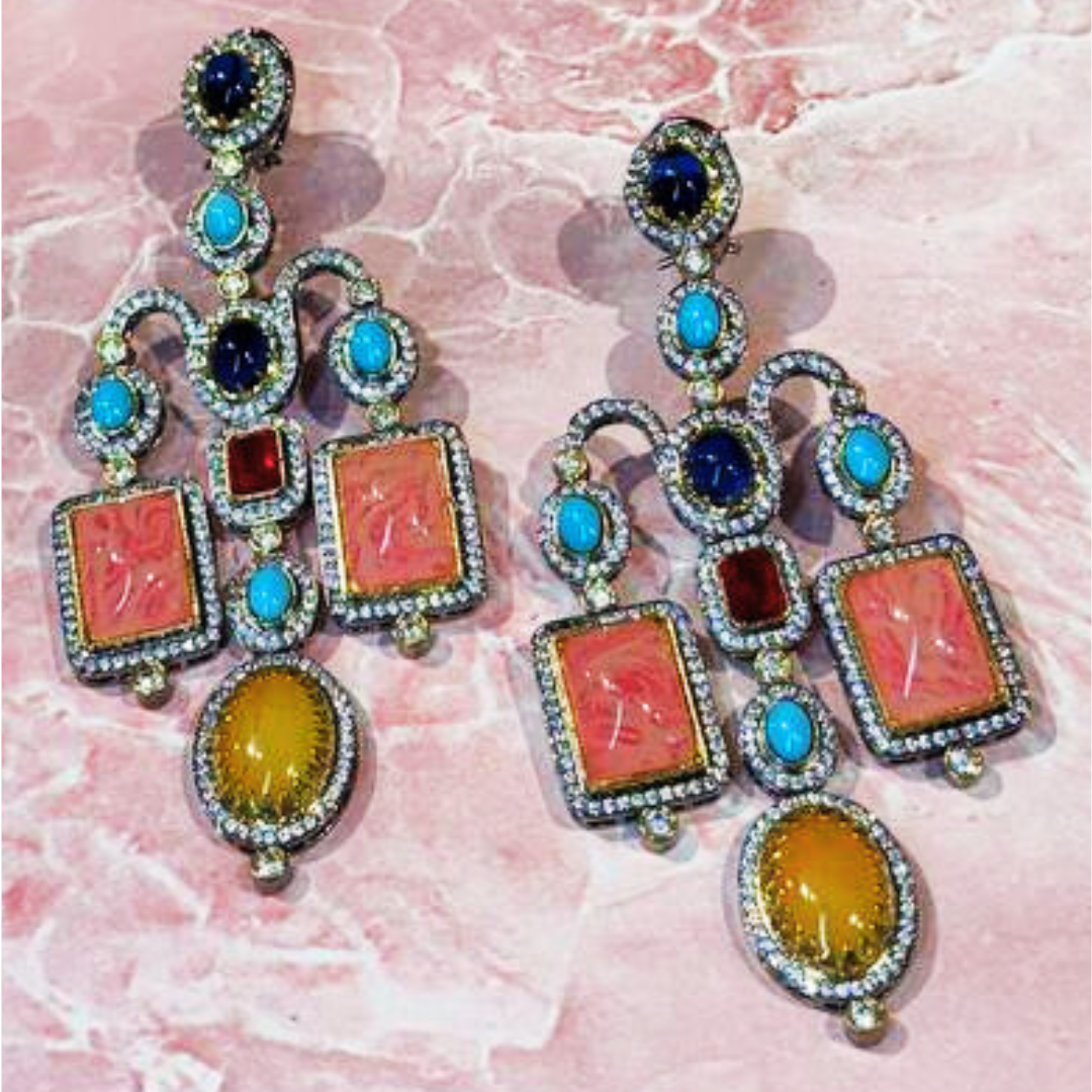 NAWABSHAHI-BLUE-MULTI-EARRING