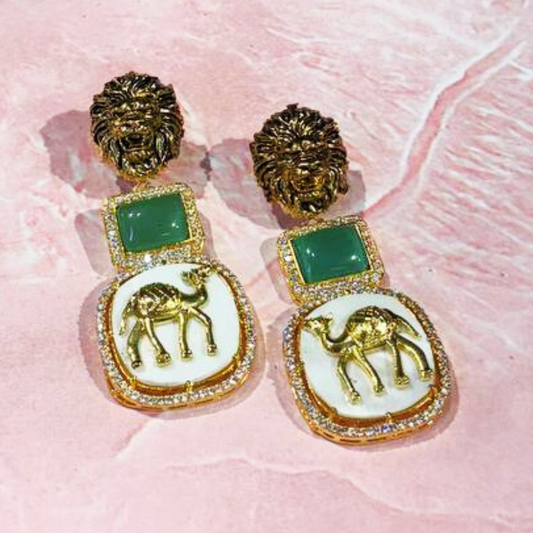 CAMEEKA MINT GREEN EARRINGS