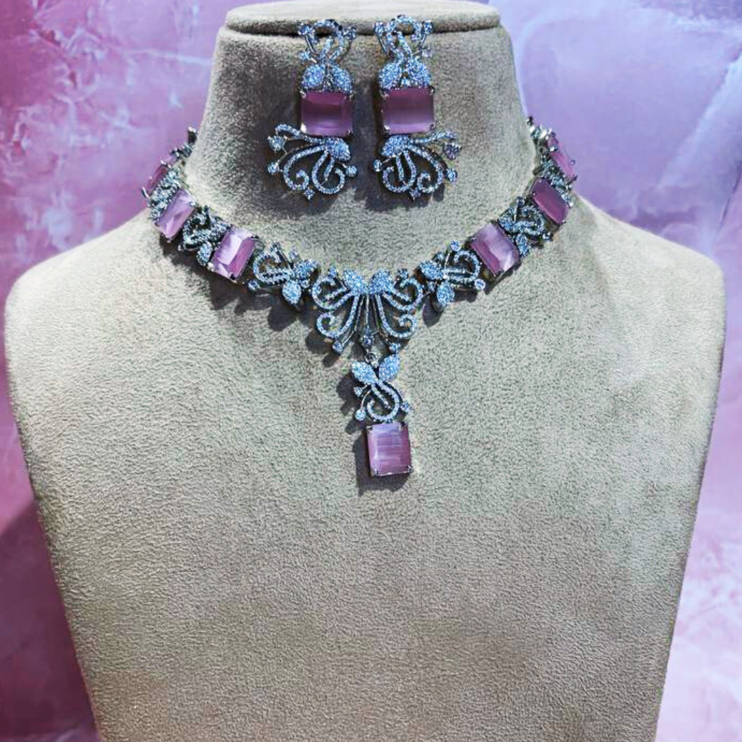 SHINEY FLY PINK JEWELLERY SET