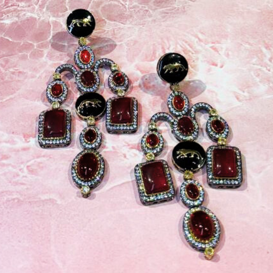 NAWABSHAHI RED EARRINGS