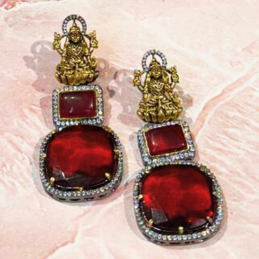 MAHALAXMI RED EARRING