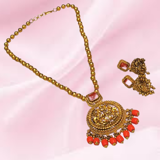 CORAL GAJLAXMI JEWELLERY SET