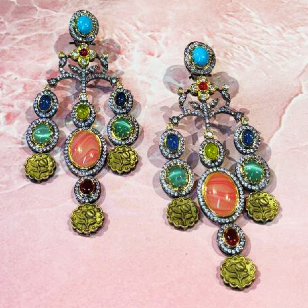 NAWABSHAHI TURQUOISE-MU EARRINGS