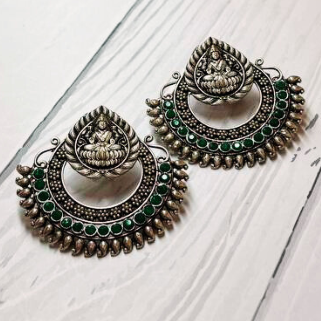 MAA-LAXMI GREEN EARRING