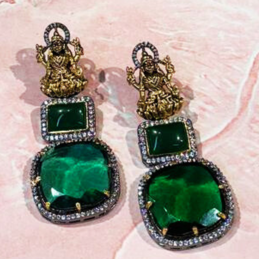 MAHALAXMI EMERALD EARRINGS