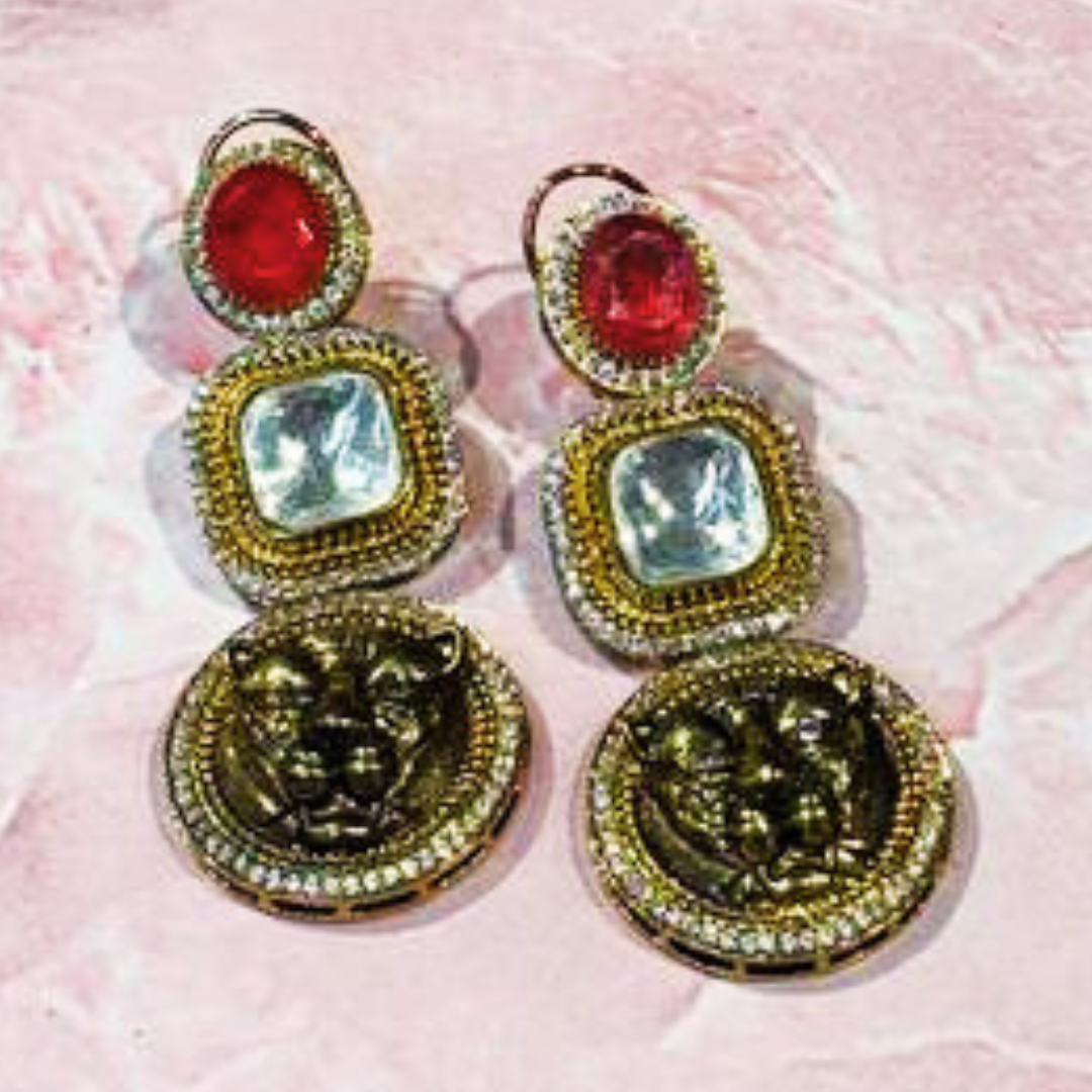 AARJU RED EARRINGS