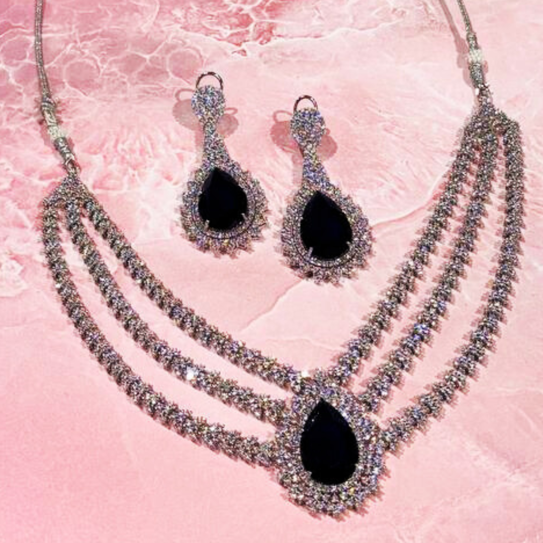 NOORJAHAAN  BLUE JEWELLERY SET