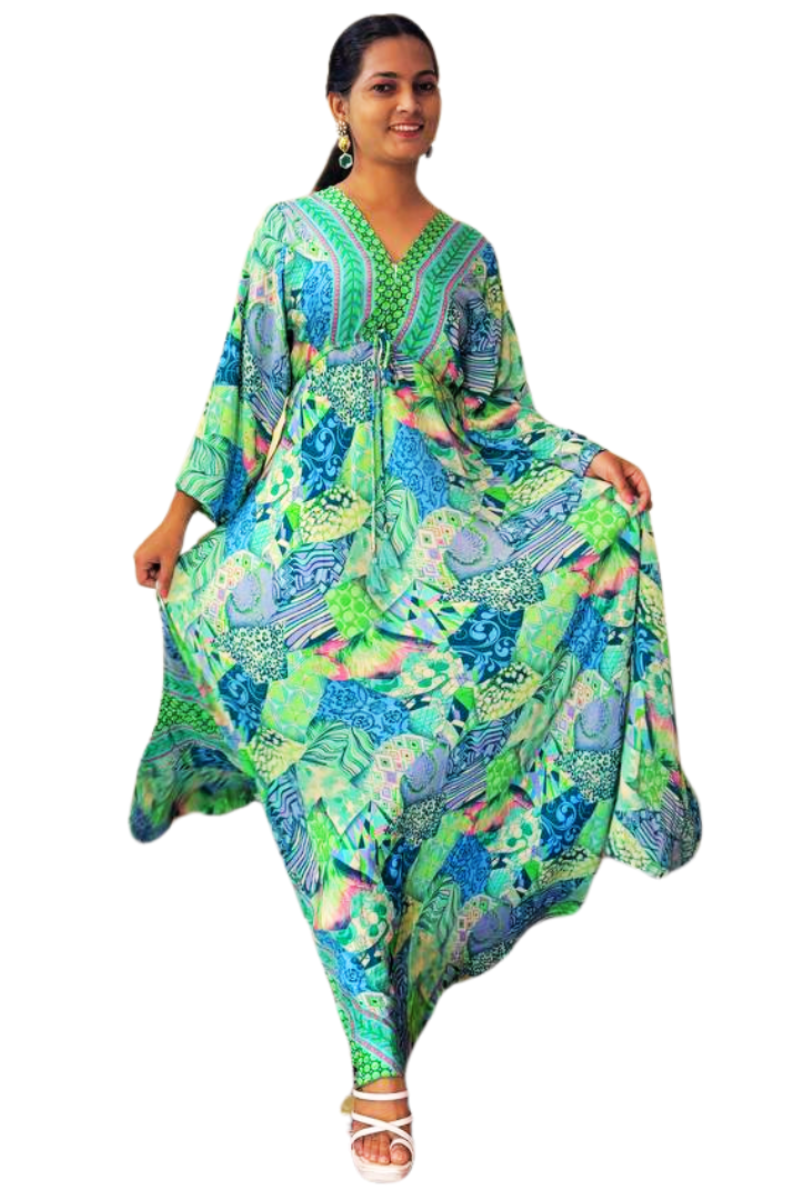 KAIKA GREEN-MULTY DRESS