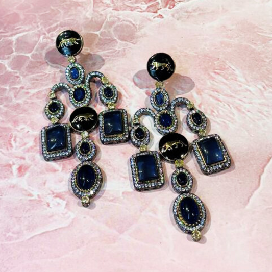 NAWABSHAHI BLUE EARRINGS