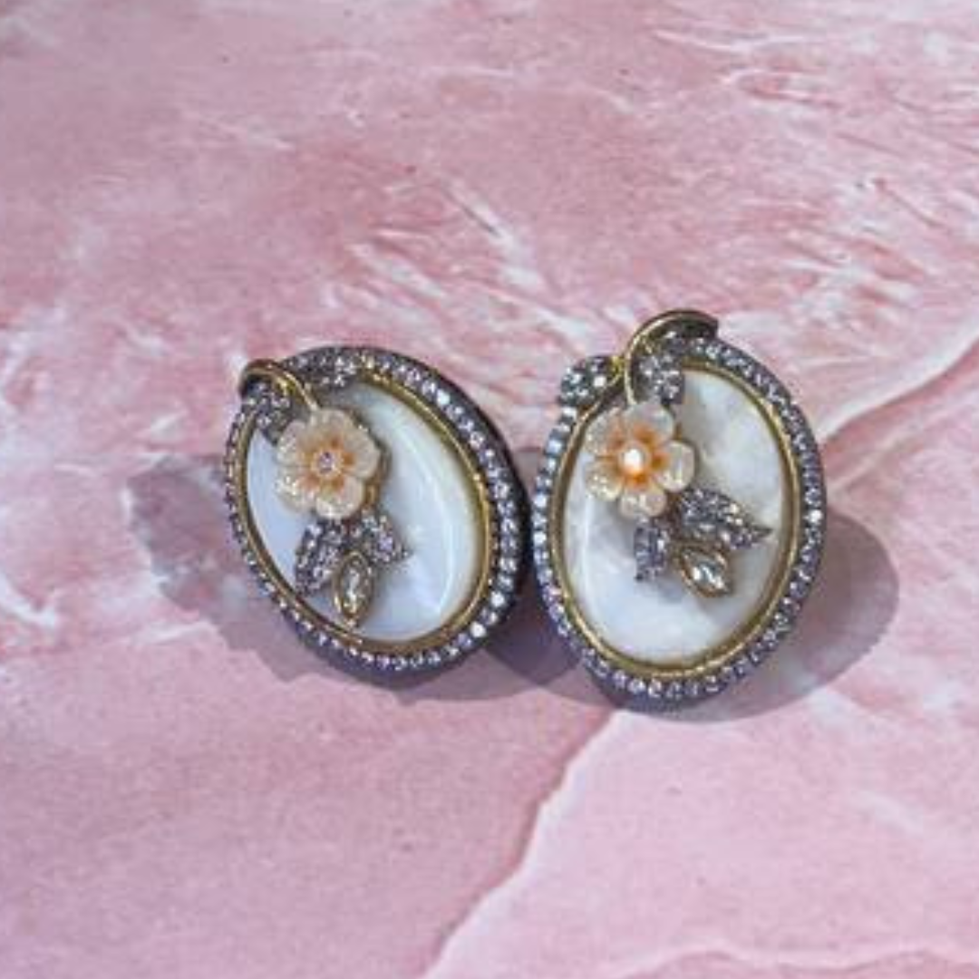 PEACH PAAKIJA MAYUR STUD EARRINGS