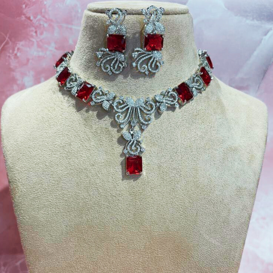 SHINEY FLY RED JEWELLERY SET