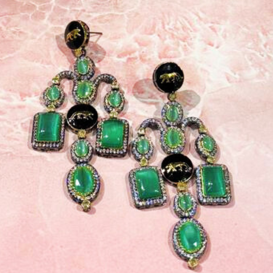 NAWABSHAHI MINT-GREEN EARRINGS