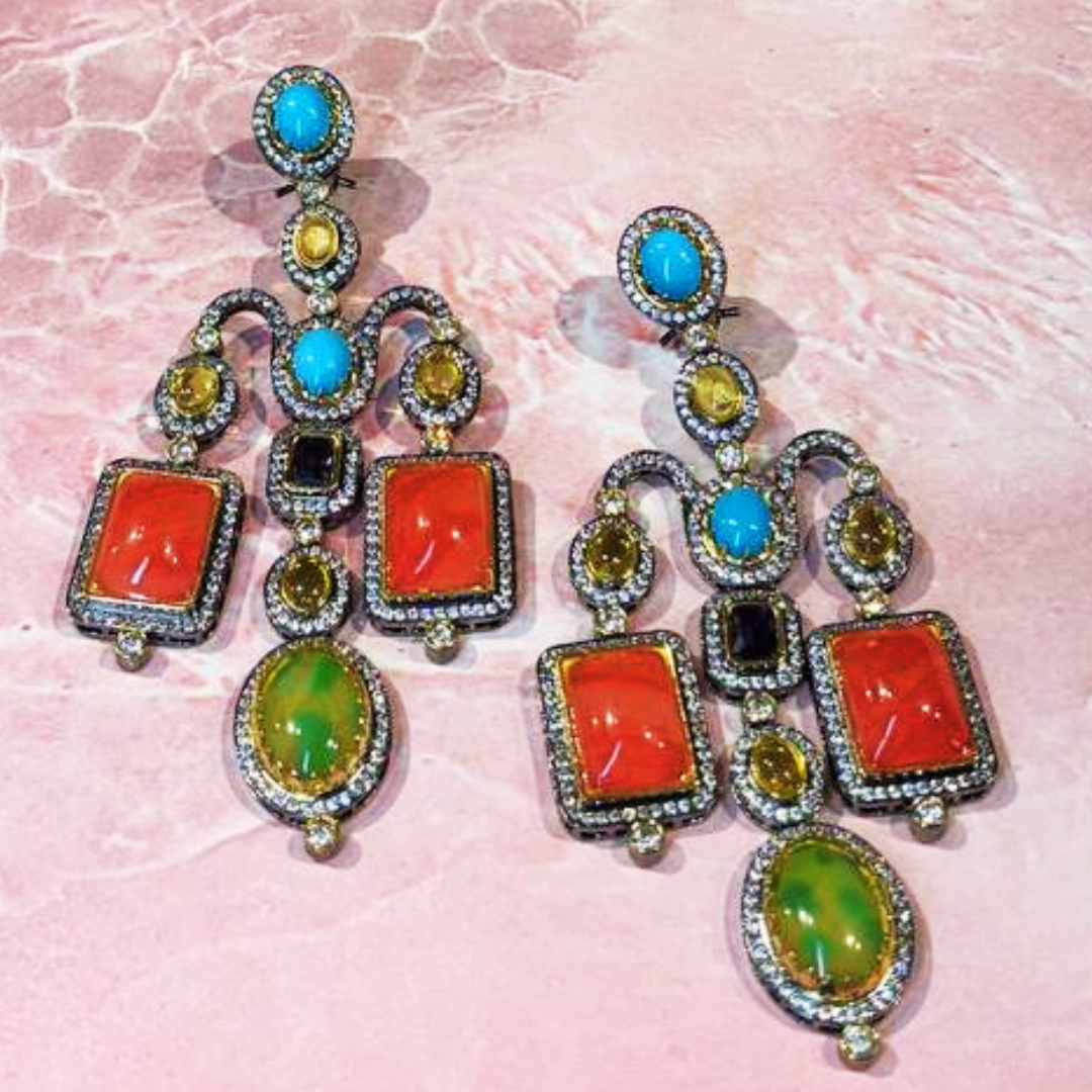 NAWABSHAHI TQ-GREEN EARRINGS