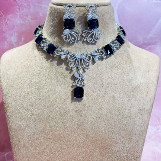 SHINEY FLY BLUE JEWELLERY SET